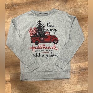 Hallmark gray Christmas Movie Sweatshirt
